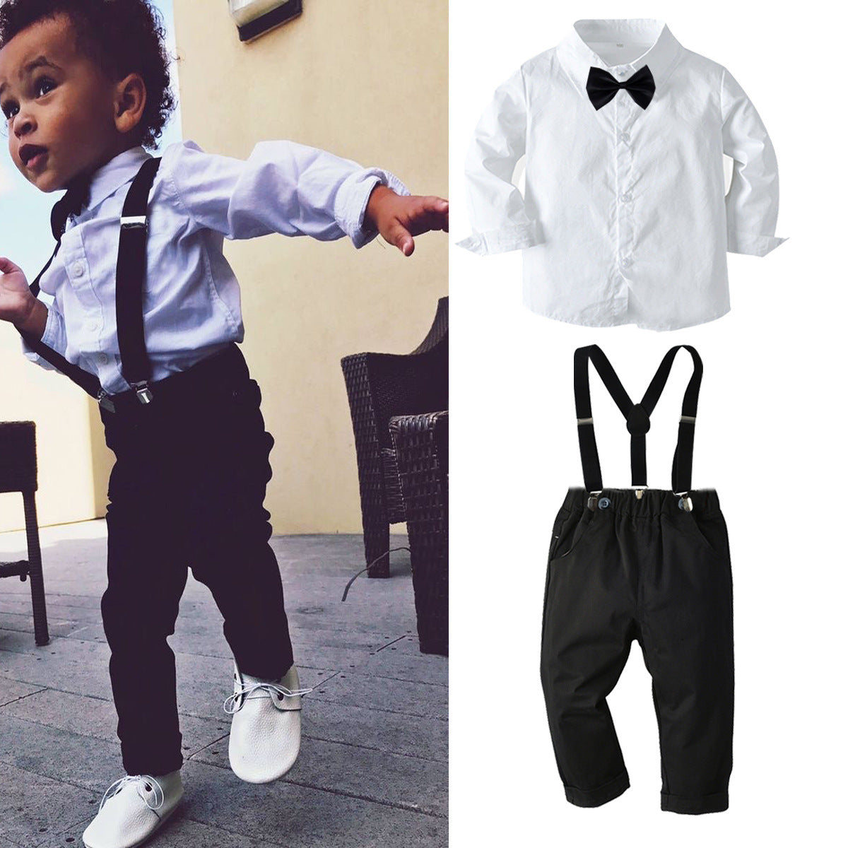 Boys' Suit Shirt Overalls Formal Wear Host's Dress