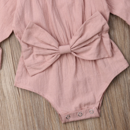 Bow long sleeve suit