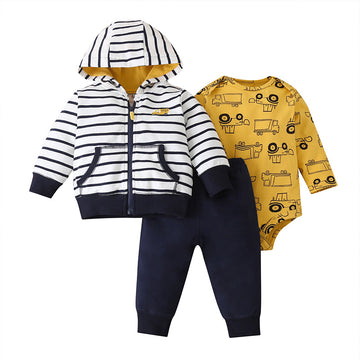 Three-piece Casual Zipper Jacket For Infants And Toddlers