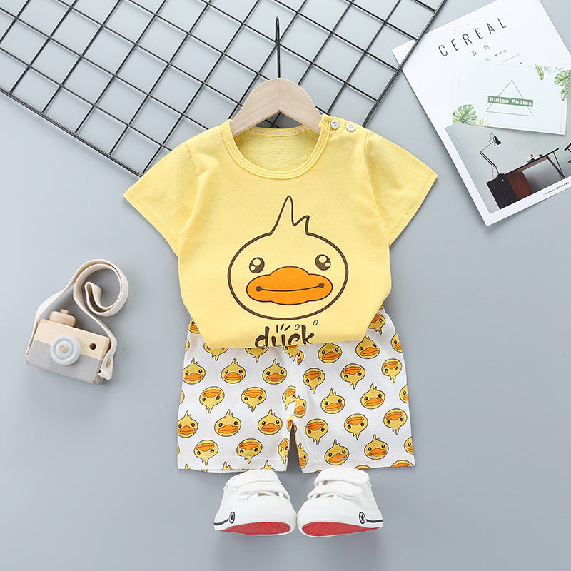 Cartoon children short sleeve suit