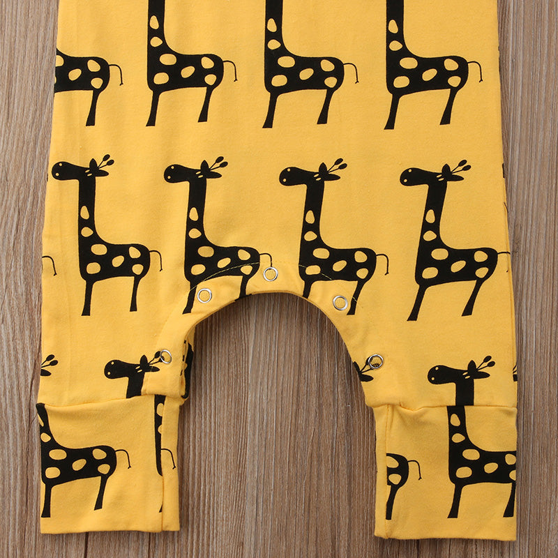 Giraffe Print Sleeveless Jumpsuit