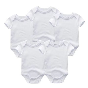 Solid color short sleeve baby bodysuit