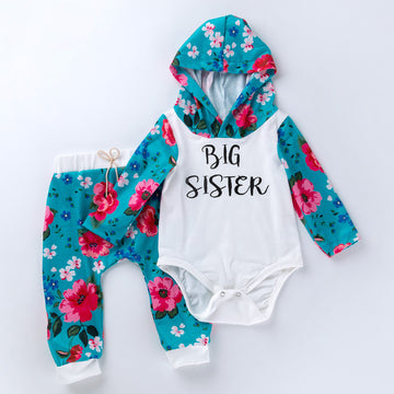 Baby Long Sleeve Printed Romper 0-2 Years Old Baby Harem Pants Two Piece Set