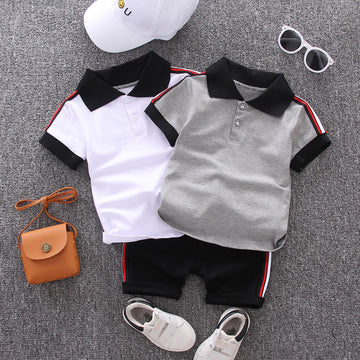 New style boy summer short sleeve two-piece suit