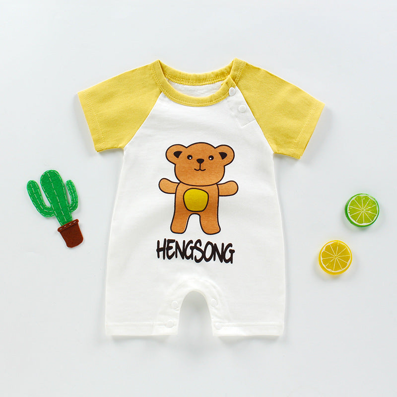 New Summer Baby\'s One-piece Clothes Harbin Clothes Newborn Baby Cotton Short Sleeve thin  Crotch Crawling Clothes Wholesale