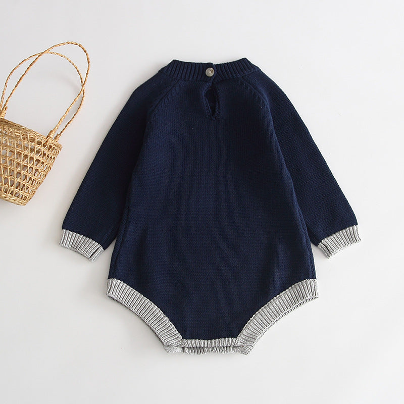 Baby long-sleeved knitted jumpsuit