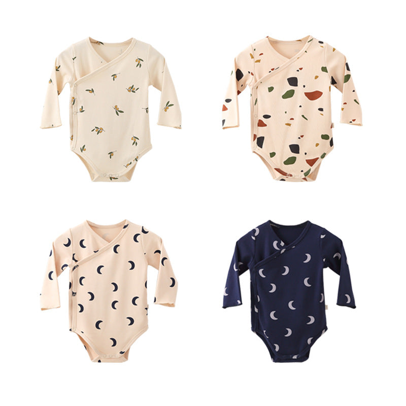 Baby Long-sleeved Romper Triangle Bag Fart Clothes Pure Cotton