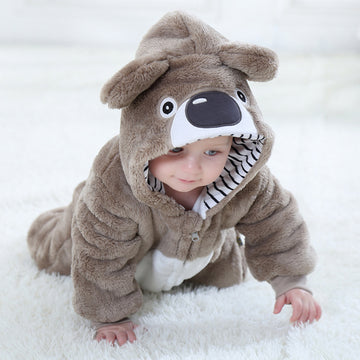 Spring And Autumn New Bear Shape One-piece Romper Flannel Children Clothes Tolo Rabbit Children's Clothing H2353