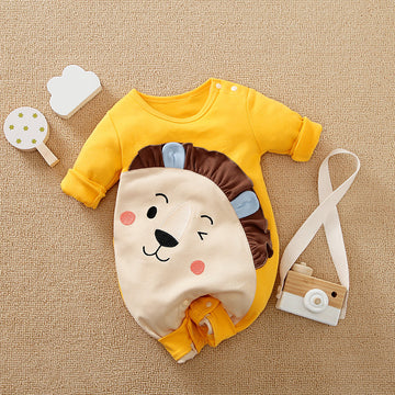 Baby Spring Clothes Korean Version Of The Animal One-piece Cotton Jumpsuit