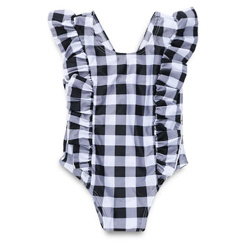 Ruffle Plaid Bathing Suit