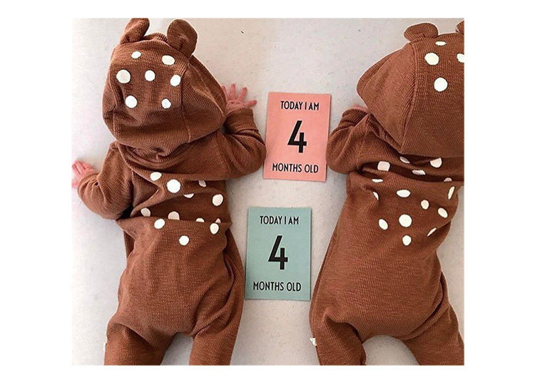 Hooded long-sleeved baby romper romper