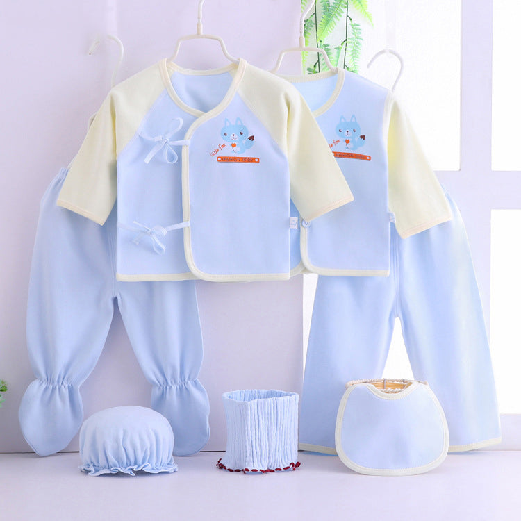 Seven-piece Baby Clothes Color Cotton Newborn Underwear