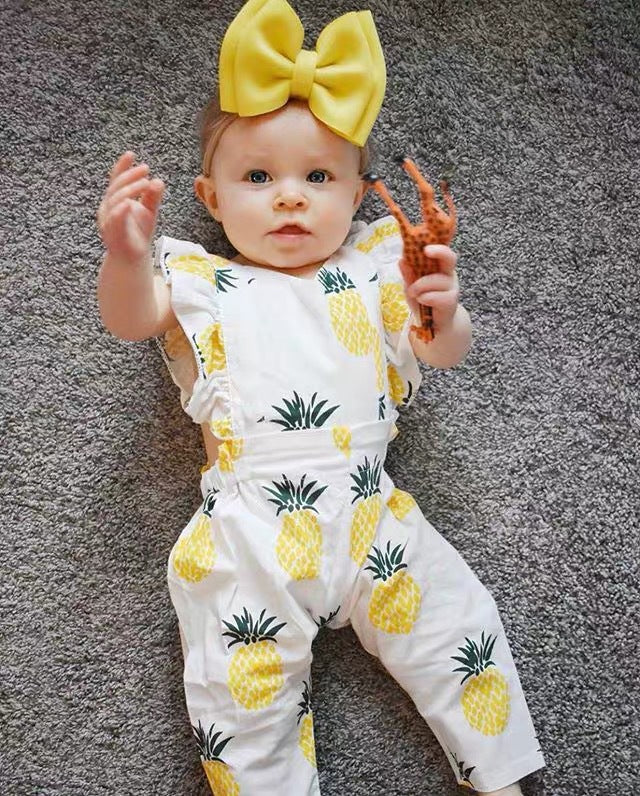 Cotton pineapple printed jumpsuit