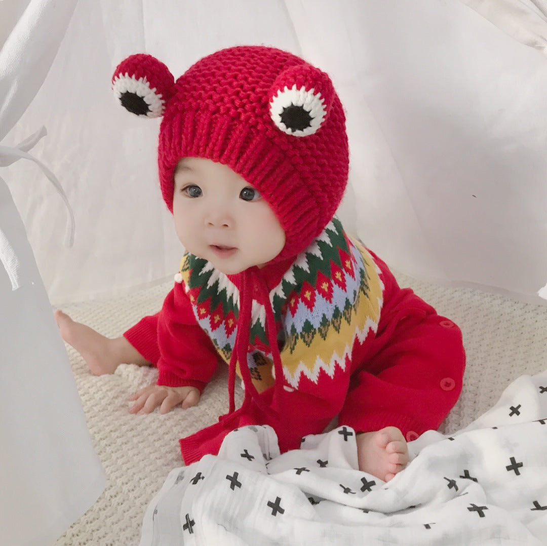 Ethnic Style Autumn And Winter Baby Clothes Woolen Jumpsuit