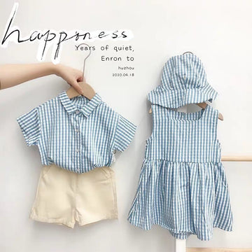 Striped Dress Summer Boys And Girls Baby Shirt Pants Suit