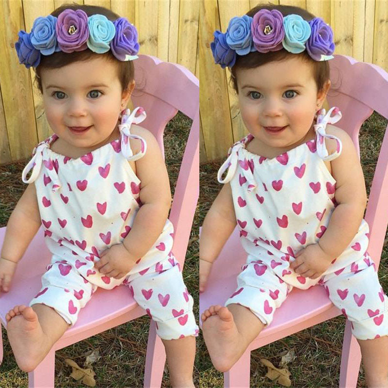 Baby girl plum red heart jumpsuit