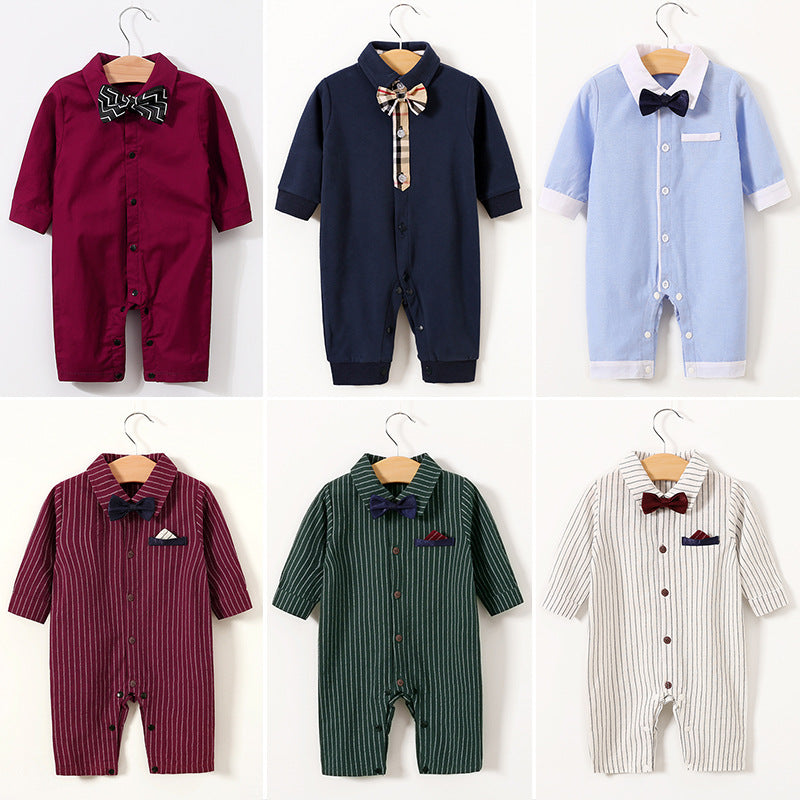 Long sleeve gentleman shirt baby romper