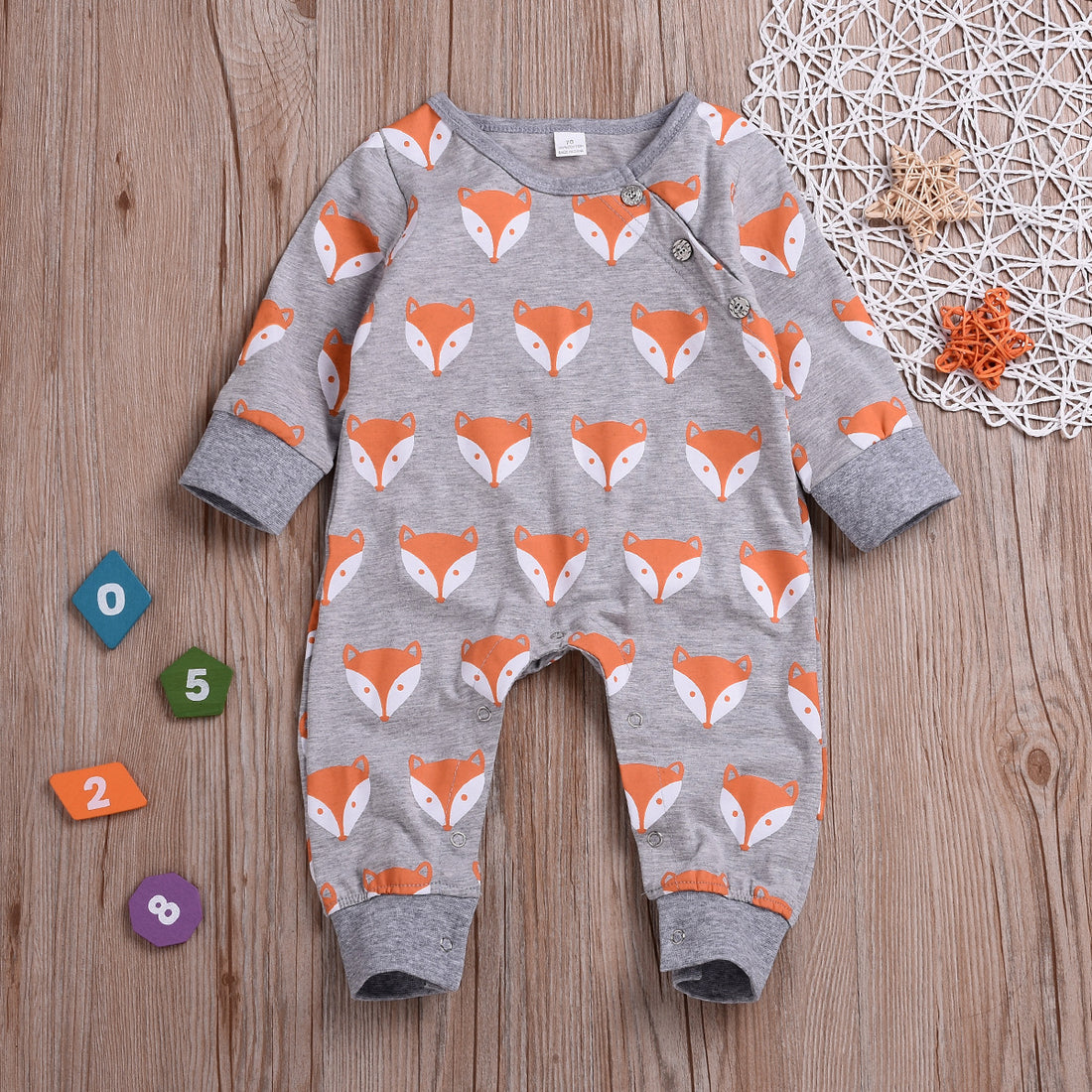 Cartoon fox Romper long sleeve creeper