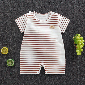 Baby cotton short-sleeved jumpsuit