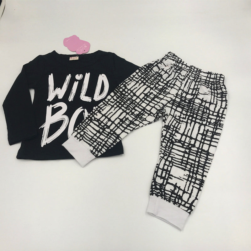 Long Short Sleeve Top  Pants 2pcs Sport Suit Baby Clothing Set