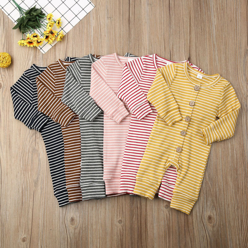 Newborn striped jumpsuit knitted warm clothing