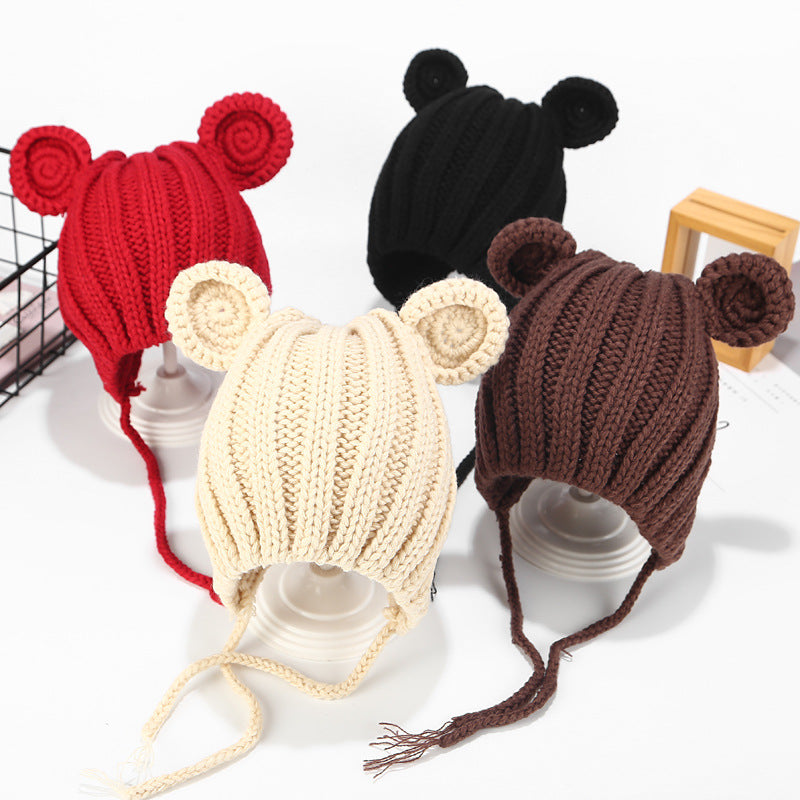 Ear Protection Knitted Baby Woolen Cute Hat