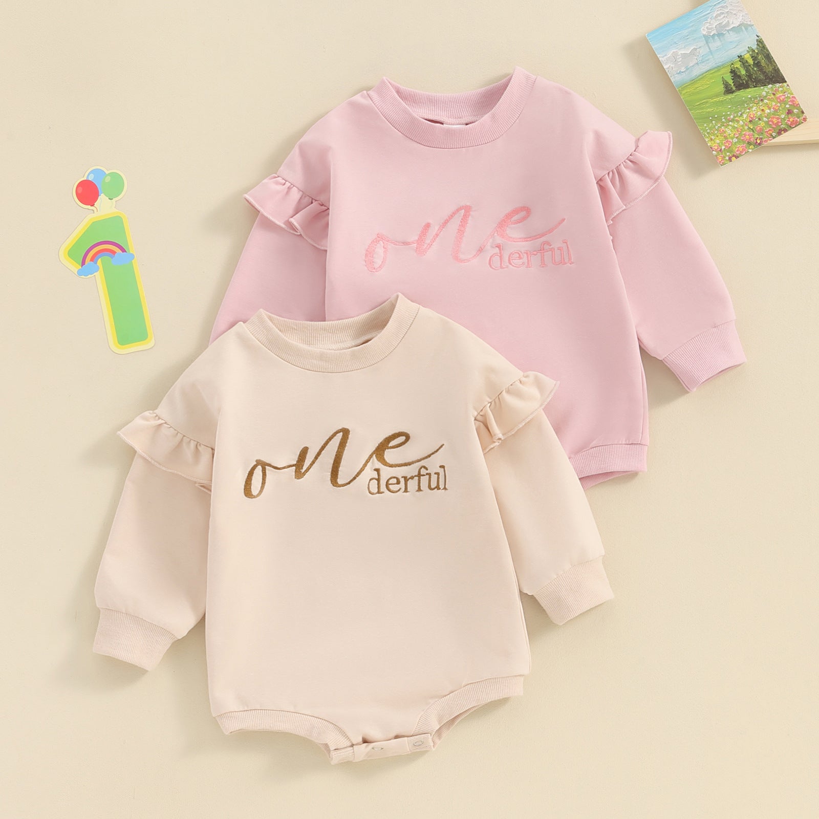 Clothes For Babies Alphabet Embroidery Jumpsuit Long Sleeve Romper