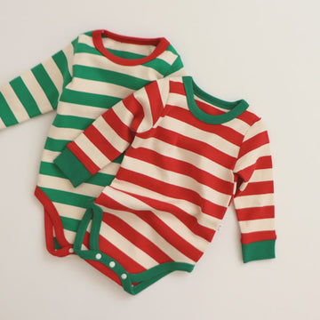 Baby Striped Romper And Romper Leggings