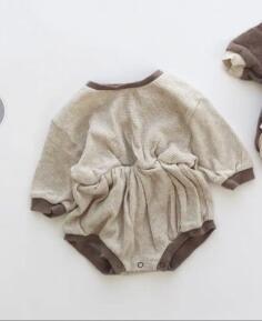 Cute And Comfortable Baby Knitted Waffle Jumpsuit