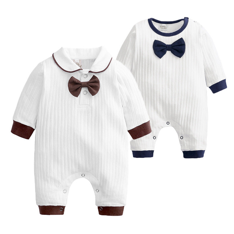 Jacquard cotton gentleman romper