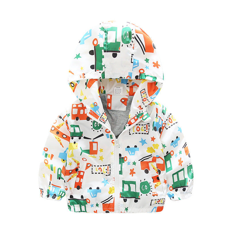 Boys And Children's Jackets Airplane Printed Baby Windbreaker Jackets