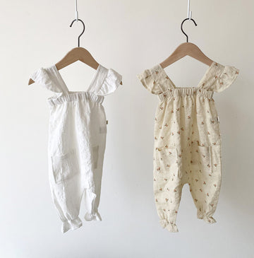 Baby Jumpsuit Romper Girl Floral Flounced Sleeve Jumpsuit