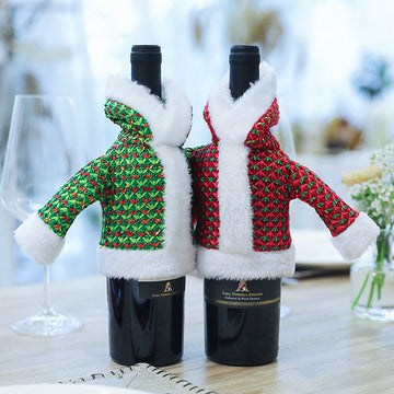 Plush Fabric Clothes Red Wine Set Nordic Style Decoration Supplies