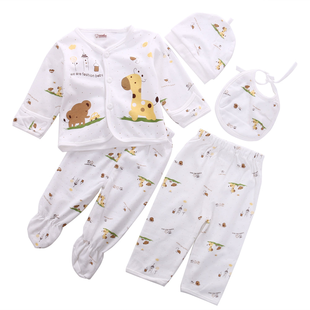 Newborn baby animal print shirt and pants