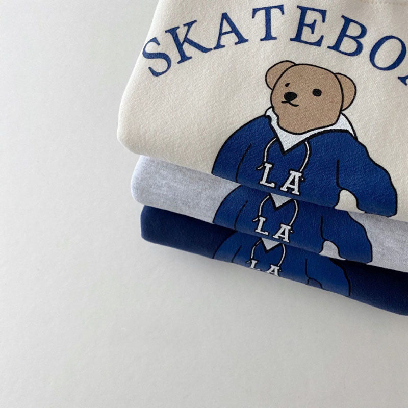 Infant Skateboard Bear Sweatshirt Casual Suit