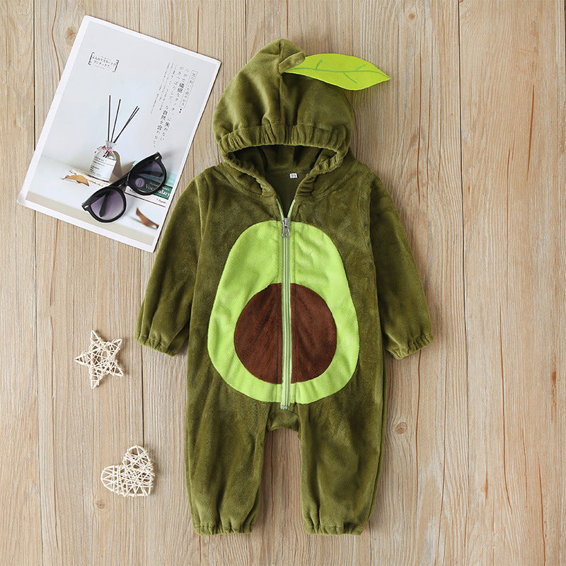 Baby Jumpsuit Flannel Long Sleeve Hood