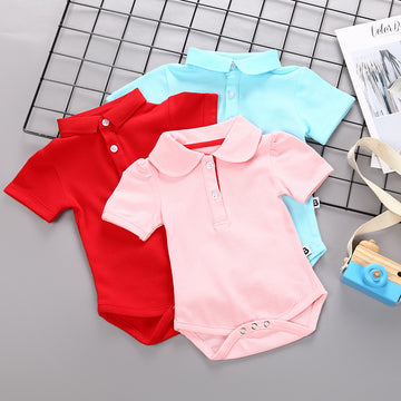 POLO Lapel Short Sleeve Triangle Baby Clothing