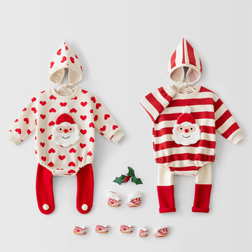 Baby Snowman Love Christmas Fleece-lined Jumpsuit