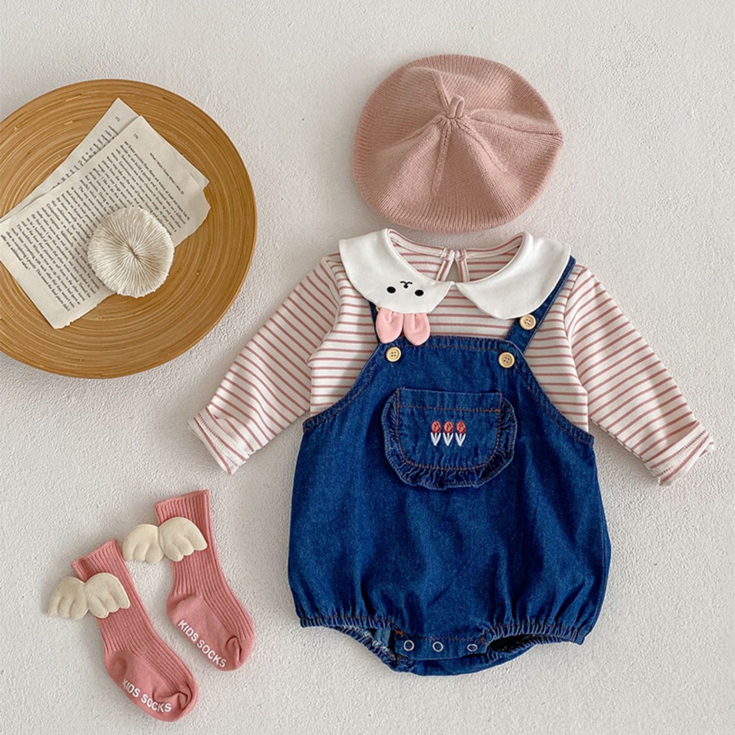 Newborn Baby Clothes Two Piece Rabbit Collar