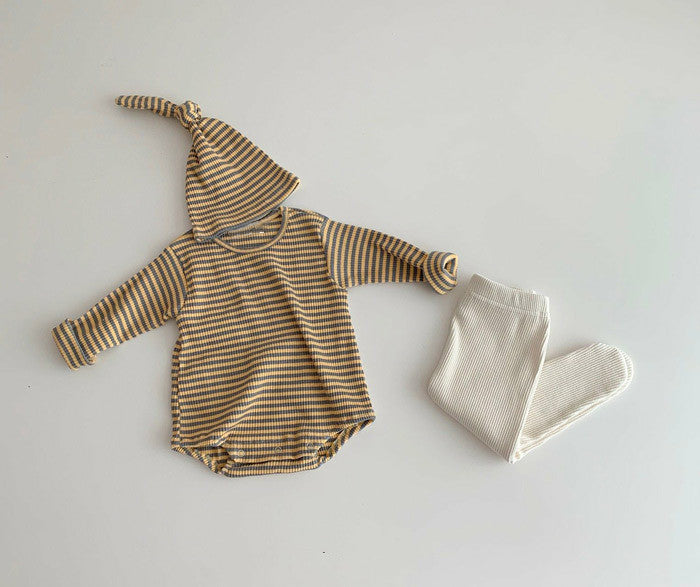 Children's Jumpsuit Romper Striped Male And Female Baby Pullover