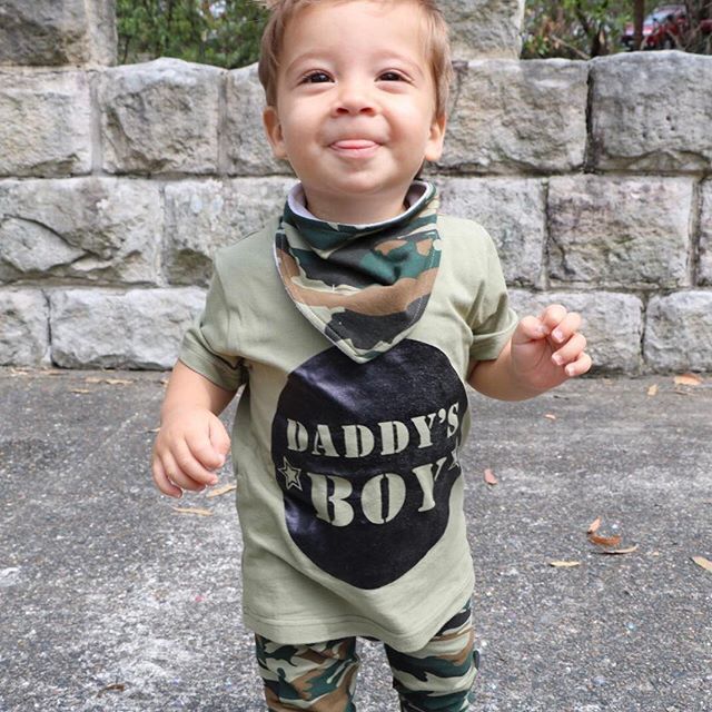 Boy and girl camouflage suit