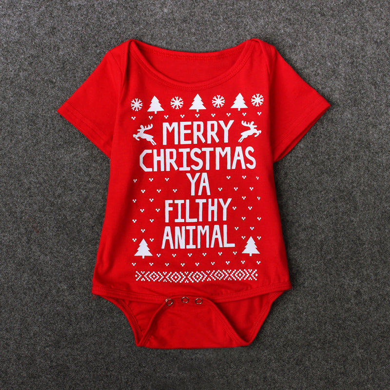 Christmas Romper With English Alphabet For Boys And Girls