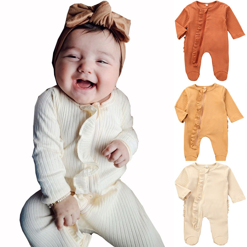 Baby Rompers  Autumn Winter Boys Girls Long Sleeve Jumpsuit Romper Toddler Baby Solid Clothes Bebes Romper