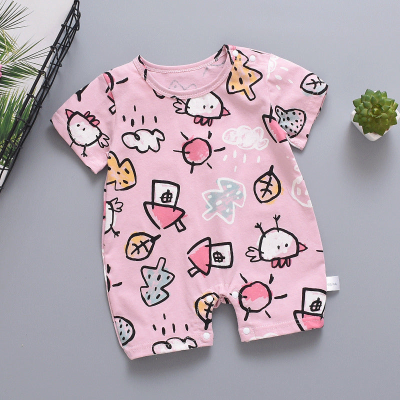 Cartoon Summer Baby Short Sleeve Romper