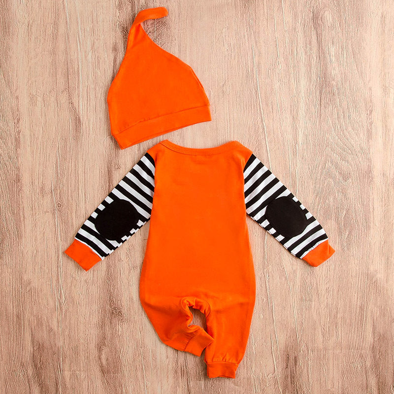 Halloween long - sleeved striped onesie