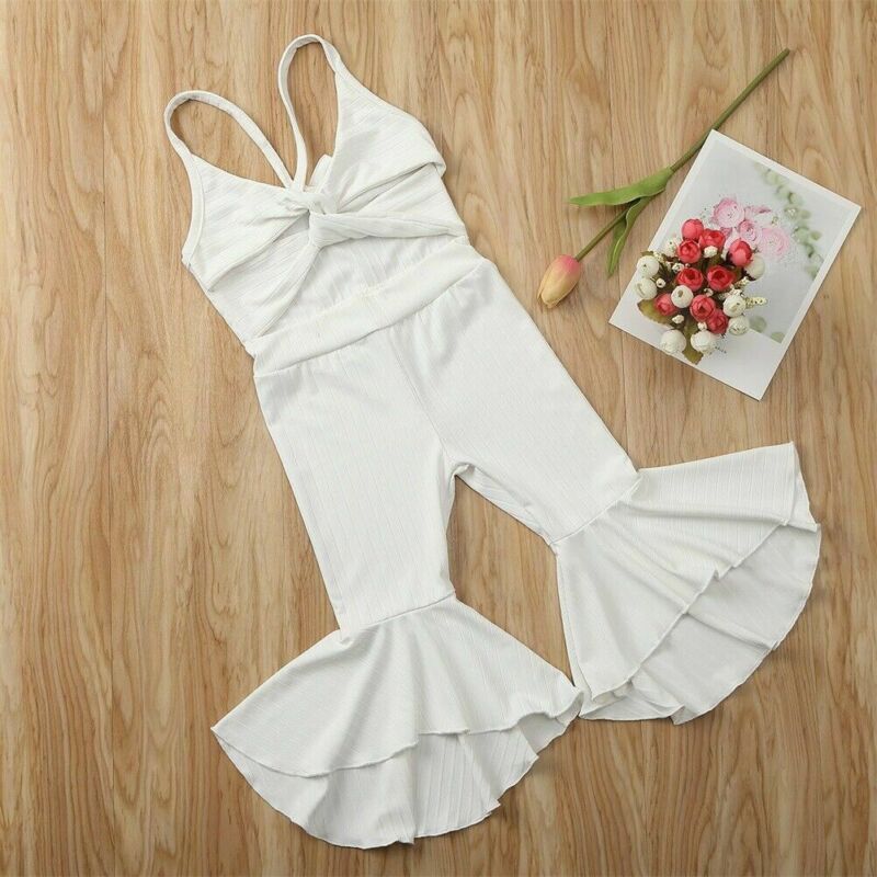 Hang Strip Solid Color One-piece Two-color Solid Color Fashion Sleeveless Jumpsuit For Baby Girl