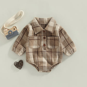 Cute And Creative Baby Plaid Romper