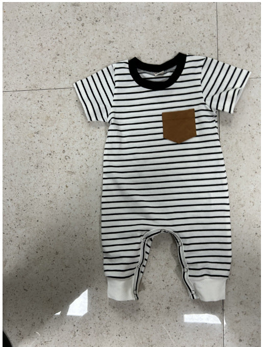 Boys' Striped Short-sleeved Romper