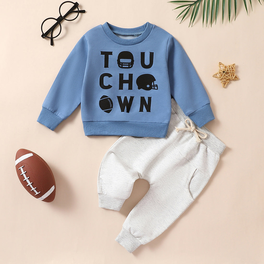 Baby Boy Rugby Letter Pattern Top Trousers Suit