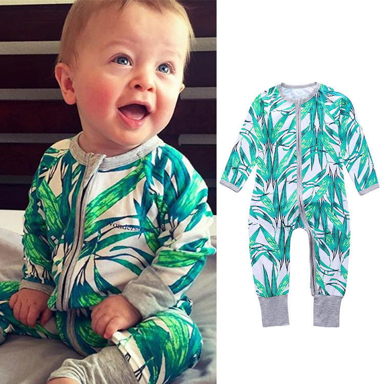 A Bamboo Leaf Cotton Baby Uniform Clothing for Infants and Neonatal Climbing Clothing